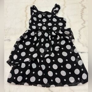 George Black and White Polka Dot Kids Dress